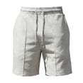 thumbnail image 6 of Men's Casual Linen Shorts with Drawstring Waist and Side Pockets, 6 of 6