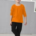 thumbnail image 2 of abtuhar Boys Shirts,Shirts for Boys,Children's Solid Color Long Sleeved Casual Sports Round Neck T-shirt Top for Kids Orange 2-3 Years, 2 of 5