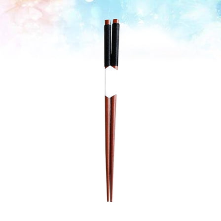 WRISTBIQUE 3 Pairs Black Wood Chopsticks with Rest Skid Resistance Pointed Head for Chinese Food 12.6 x 0.3 x 0.2in