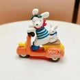 thumbnail image 2 of Figura de resina de perro y conejo en patinete para decoración de jardín, 2 of 2