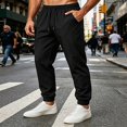 thumbnail image 2 of HOMADLES Mens Casual Joggers Elastic Waist Quick Dry Sports Pants Mesh Breathable Side Pocket Fashion Pants Black Size 3XL, 2 of 5