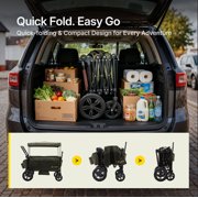 BabyVista Wagon Stroller All-Terrain for 2 Kids with Canopy, Parents Organizer, Adjustable Handlebar, Compact Foldable Baby Stroller Collapsible Toddler Stroller