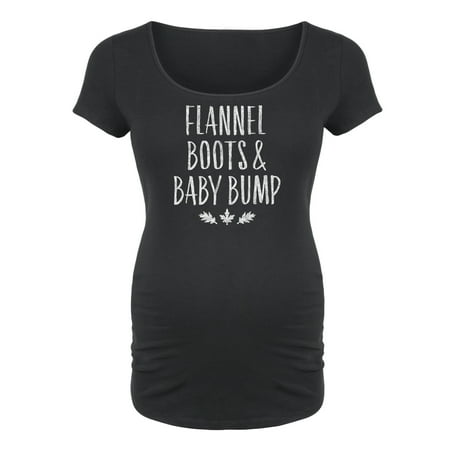 

Flannel Boots And Baby Bump - Maternity Scoop Neck T-Shirt