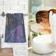 thumbnail image 7 of Yayeee 100% Cotton Hand Towels for Bathroom 16" x 28" Soft Absorbent Kitchen Towel, Purple Street, 7 of 7