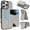 Gray, variant on for iPhone 15 Pro Case Wallet, 2 in 1 Detachable Magnetic with Card Holder Back Cards Slot RFID Blocking PU Leather Shockproof Protective Stand Phone Case Cover for Women Men - Gray