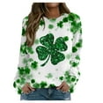 thumbnail image 2 of Up to 65 off!Lolmot St. Patrick's Day Sweatshirt for Women Lucky Shamrock Long Sleeve Shirts Irish Holiday Love Clover Print Pullover Tops, 2 of 5
