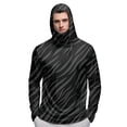 thumbnail image 6 of Havenx Upf 50+ Sun Protection Hooded Shirt for Men Texture Print Long Sleeve Hoodie with Mask Rapid Dry Hoodie Shirt Hiking Running Fishing Athletic Workout Clothing,Black L, 6 of 6