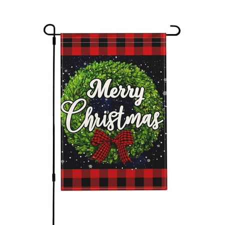 Merry Christmas Garden Flags, Double Sided holiday christmas yard flags Outdoor Holiday Winter House Garden Flags 12x18in
