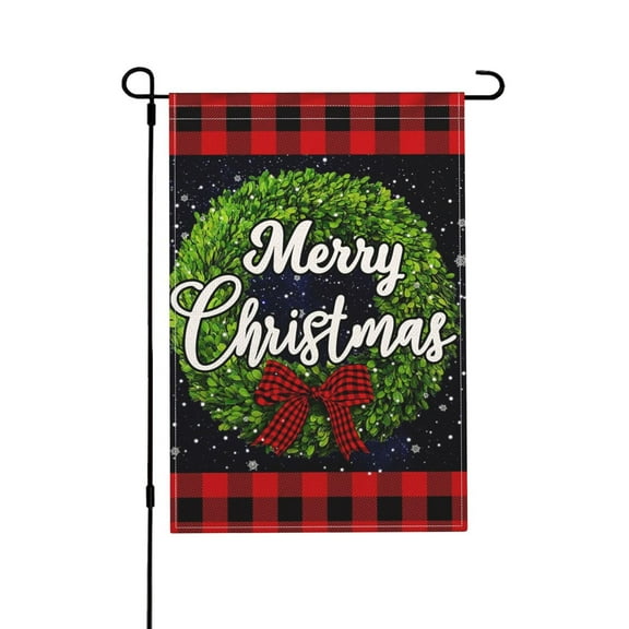 Merry Christmas Garden Flags, Double Sided holiday christmas yard flags Outdoor Holiday Winter House Garden Flags 12x18in