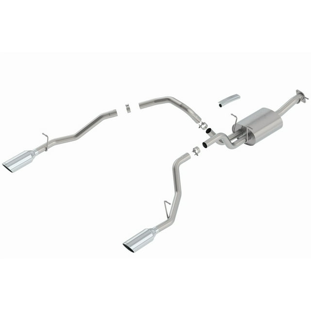 Borla Exhaust System Kit 140753 ATAK Series Cat Back System; T-304 Stainless Steel; With Muffler; 3 Inch Pipe Diameter To 2-1/2 Inch Pipe Diameter; Single Exhaust With Dual Exit; Split Rear Exit