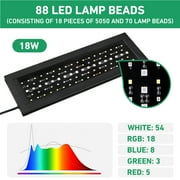 VNEKVA LED Aquarium Light for Fish Tanks, Full Spectrum, 8 Colors with Timer, Clip-On Light Fits Glass up to 0.75in Thick