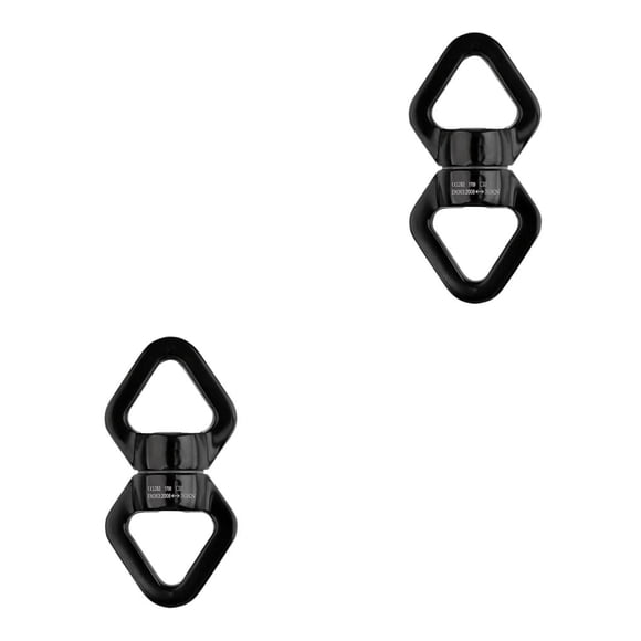 Eigraketly Conector de cuerda giratoria de 360 grados, equipo de rodamiento de bolas de seguridad para escalada, aro giratorio para montañismo, Negro 2piezas Eigraketly CBP162241