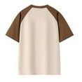 thumbnail image 3 of Bzhegqhd Men's Color Block Casual Raglan Short Sleeved Concise Round Neck Shirts, 3 of 3