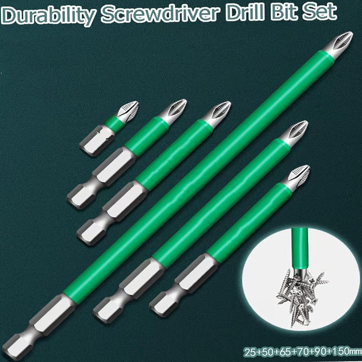 Strong Magnetic Durability Screwdriver Drill Bit Set, Anti-Slip Magnetic Electric Screwdriver Set, Electric Precision Screwdriver Set, 25 50 65 70 90 150mm