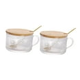 thumbnail image 3 of 2 vasos de vidrio reutilizables, transparentes, bonitos, para leche, zumo B, 3 of 9