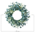 thumbnail image 2 of Corona de primavera Bibelot azul de 56 cm con hojas verdes y flores blancas, 2 of 7