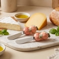 thumbnail image 4 of Cook with Color Stainless Steel Cheese Spreader Knife with Figural Fruit Ceramic Handle, Peach, 4 of 5