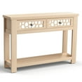 thumbnail image 1 of Gymax Table Console d'Entrée à 2 Niveaux avec Tiroirs pour Salon, Entrée, Rustique Naturel, 1 of 10