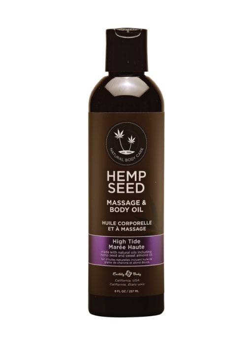 Earthly Body Hemp Seed Massage & Body Oil (8 oz) High TIde