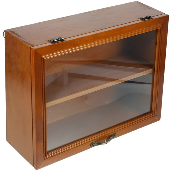 LAMIRO Coffee Loading Shadow Box Mug Rack Wall Mounted Desktop Cup Storage Box Wood Storage Shelf Sundries Trophy Case Display Cabinet Organizer Wall Mounted Curio Cabinet