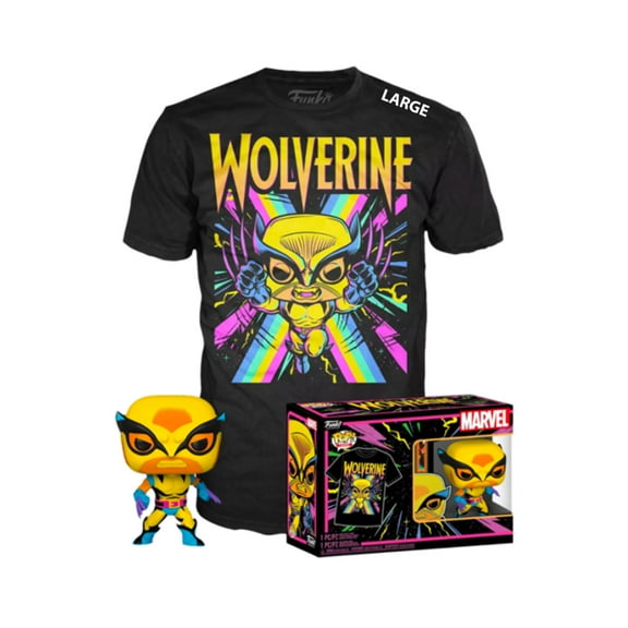Funko POP!  Tee Collectors Box Marvel: X-Men - Wolverine (Blacklight) Special Edition Exclusive - Size Large