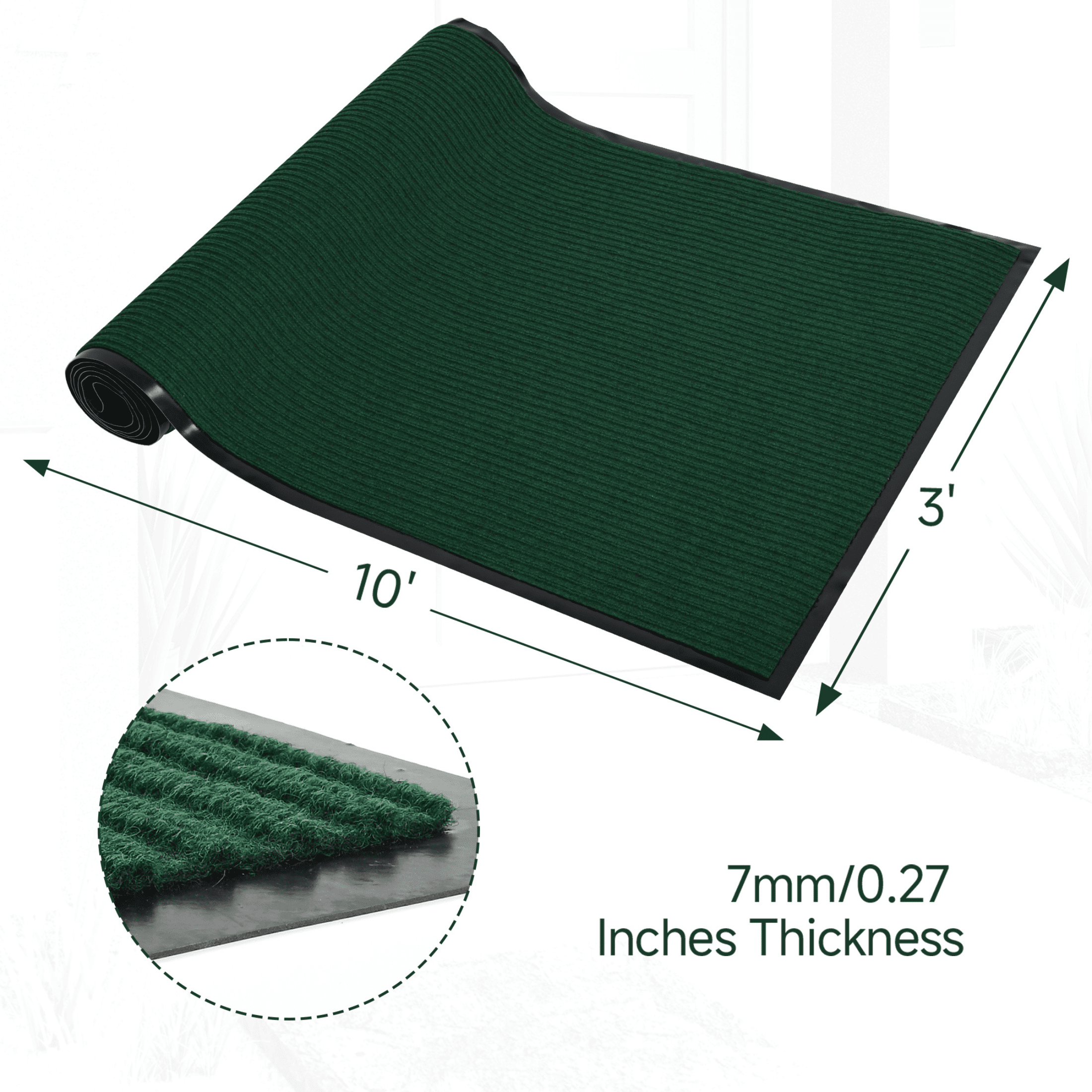 OVYEOFR Outdoor Indoor Carpet Runners, 3ft x 10ft Non Slip Rubber Back Commercial Entrance Mats, Heavy Duty Hallway Runner Rug Doormat