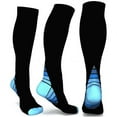 thumbnail image 1 of 1 pair Compression Socks For Men & Women Varicose Veins Anti-Fatigue Flight Running Gray-S/M, 1 of 12