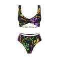 thumbnail image 4 of Rocae Mardi Gras6 for Bikini Set for Women Two Piece Sexy High Swimsuits Split Crossover Bikini XX-Large, 4 of 9