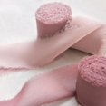 thumbnail image 5 of 3Pcs Fringe Chiffon Ribbon 2" x 5 Yards Handmade Frayed Ribbon for Bridal Bouquets crafts Wedding Invitations , Pink Series, 5 of 7