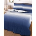 thumbnail image 3 of Quilts Twin-XL Size Bedding Set, Navy Blue Ombre Lightweight Quilted Comforter, Aesthetic Art Farmhouse Gradient Blue Soft Reversible Bedspread Coverlet with Pillow Covers for All Season, 68" x 98", 3 of 7