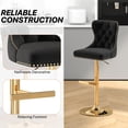 thumbnail image 6 of Westice Velvet Swivel Bar Stools Set of 4 with Tufted Back & Gold Base, Black, 6 of 9