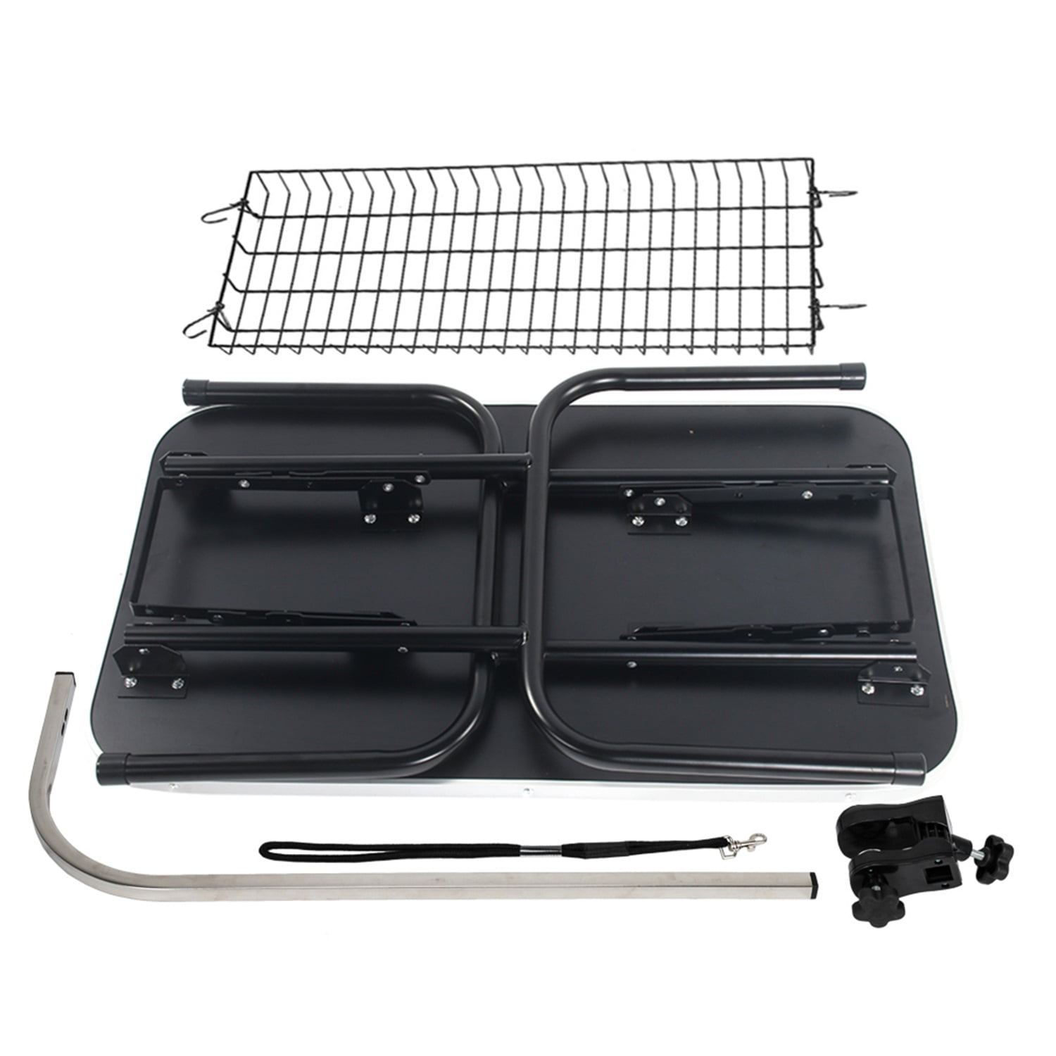 Pefilos 32" Foldable Pet Grooming Table for Dogs Cats with Mesh Tray and Adjustable Arm Silver Base with Black Table, M Pefilos 32" Foldable Pet Grooming Table for Dogs Cats with Mesh Tray and Adjustable Arm Silver Base with Black Table, M