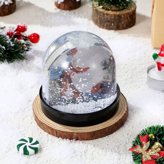 LOLIPPYY Blank Snow Globe Plastic DIY Snow Globe Kit for New Year Decoration 1Pack