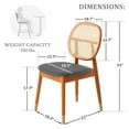 thumbnail image 4 of LeisureMod Holbeck Wicker Dining Chair with Wood Legs Set of 2 Gray, 4 of 13