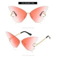 thumbnail image 6 of Gradient Butterfly Lens Rimless Sunglasses Designer Summer Shades Tinted Eyewear Gradient Pink, 6 of 7
