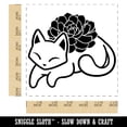 thumbnail image 2 of Sweet Little Succulent Cat Self-Inking Rubber Stamp Ink Stamper - Blue Ink - Large 1-1/2 Inch, 2 of 7