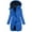 Blue, variant on Long Winter Coats for Women Waterproof Fleece Lined Warm Long Puffer Jacket Thicken Parka Outwear With Fur Hood Orange, XXL