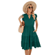 thumbnail image 3 of Vestido de Verano para Mujer, Cuello en V, Mangas con Volantes, Midi, Verde Oscuro, Talla S, 3 of 6