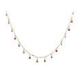 thumbnail image 4 of Bohemian Lovely Colorful Stone Chain Necklace For Women Gold Single-Layered Chain Chockers Party Jewelry, Gold, 4 of 9