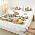 thumbnail image 3 of Feelyou Rustic Rabbit Animal Full Size Sheets for Kids, Happy Easter Bed Sheets, Butterfly Flower Eggs Sheet Sets, Ultra Soft Bedroom Decor, 4-Piece, 3 of 7