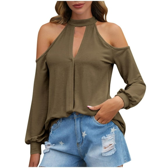 Women Fall Clothes Trendy Off The Shoulder Tops Western 3/4 Sleeve Shirts Graphic Sweatshirts Trendy Plus