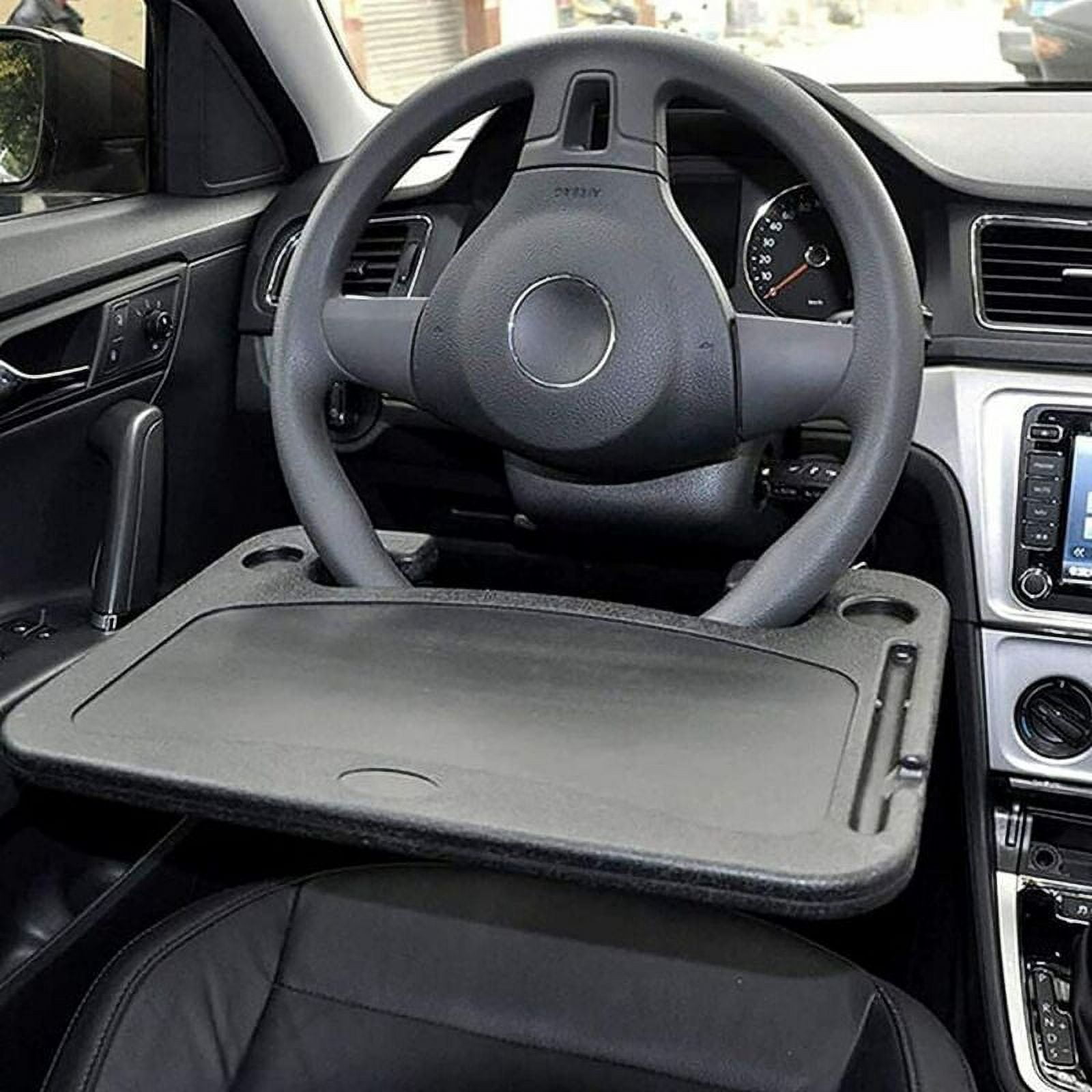 AMERTEER Steering Wheel Tray for Laptop & Food Car Tray for Steering Wheel Car Trays for Eating, Car Food Trays for Adults Laptop Car Desk Car Seat Travel Tray Table for Driver