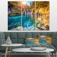 thumbnail image 3 of Design Art Turquoise Water And Sunny Beams Landscape Photo Canvas Art Print, 3 of 3