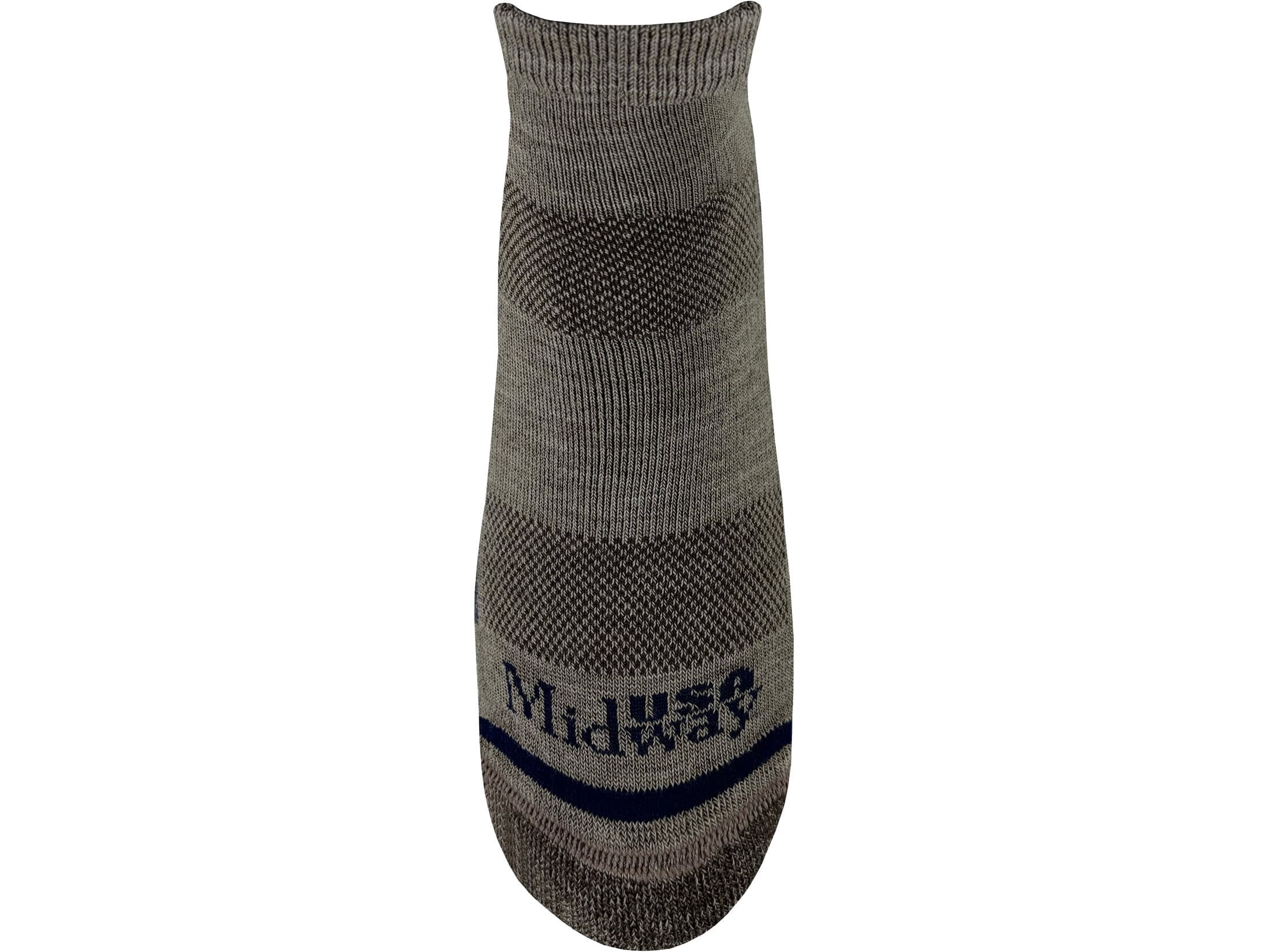 MidwayUSA Men's Lightweight Ankle Socks Merino Wool Khaki/Brown Large 2 Pairs