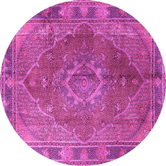 Ahgly Company Indoor Round Medallion Pink Traditional Area Rugs, 8' Round