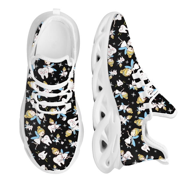 Zapatillas de plataforma ligeras y antideslizantes para mujer, con diseño de hada de los dientes rosa, nuevas y bonitas, para caminar y exteriores
