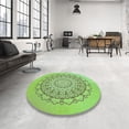 thumbnail image 4 of Ahgly Company Machine Washable Indoor Round Transitional Green Onion Green Area Rugs, 5' Round, 4 of 7