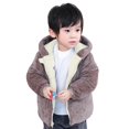 thumbnail image 4 of Kids Jacket,Toddler Winter Coat Bear Ears Hooded Jacket with Pocket for Boys Girls Two Sided Thicken Windproof Zipper Warm Outwear,Girls Jacket,Beige,2-3 Years, 4 of 5