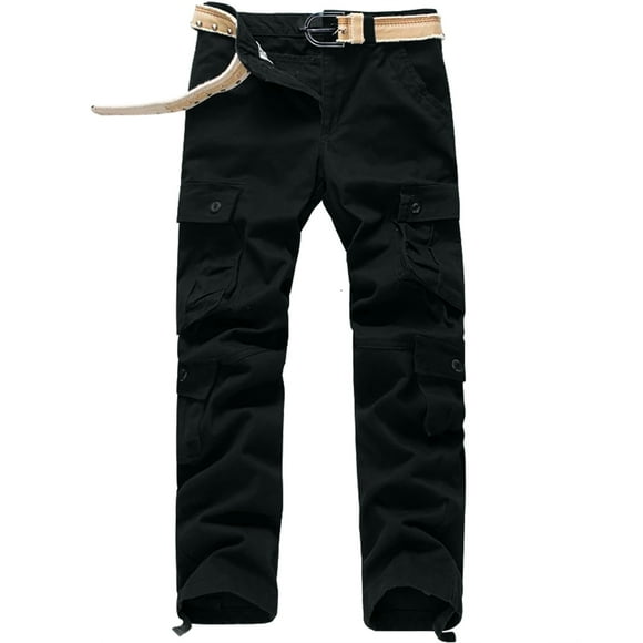 Amzcrzy Cargo Pants for Men Men's Solid Multi-Pocket Washed Overalls Outdoor Casual Pants Trousers Men's Pants Men's Cargo Pants Pants for Men Men's Clothing Slacks for Men