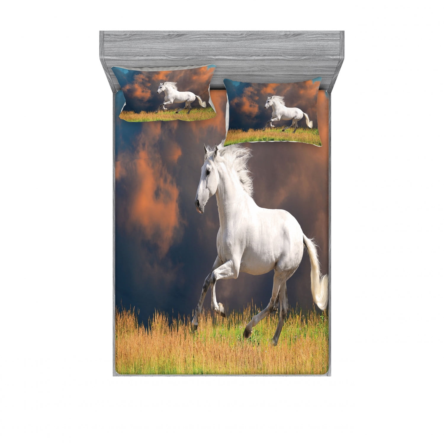 Horses Bedding Set with Sheet & Covers, Andalusian Horse with a
